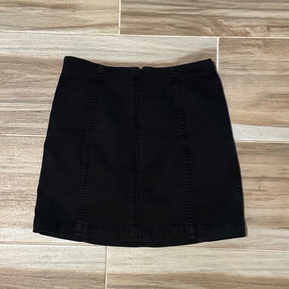 Free People Dresses & Skirts - Free People Black Denim Mini Skirt High Waisted Seamed Size 6 OB403212